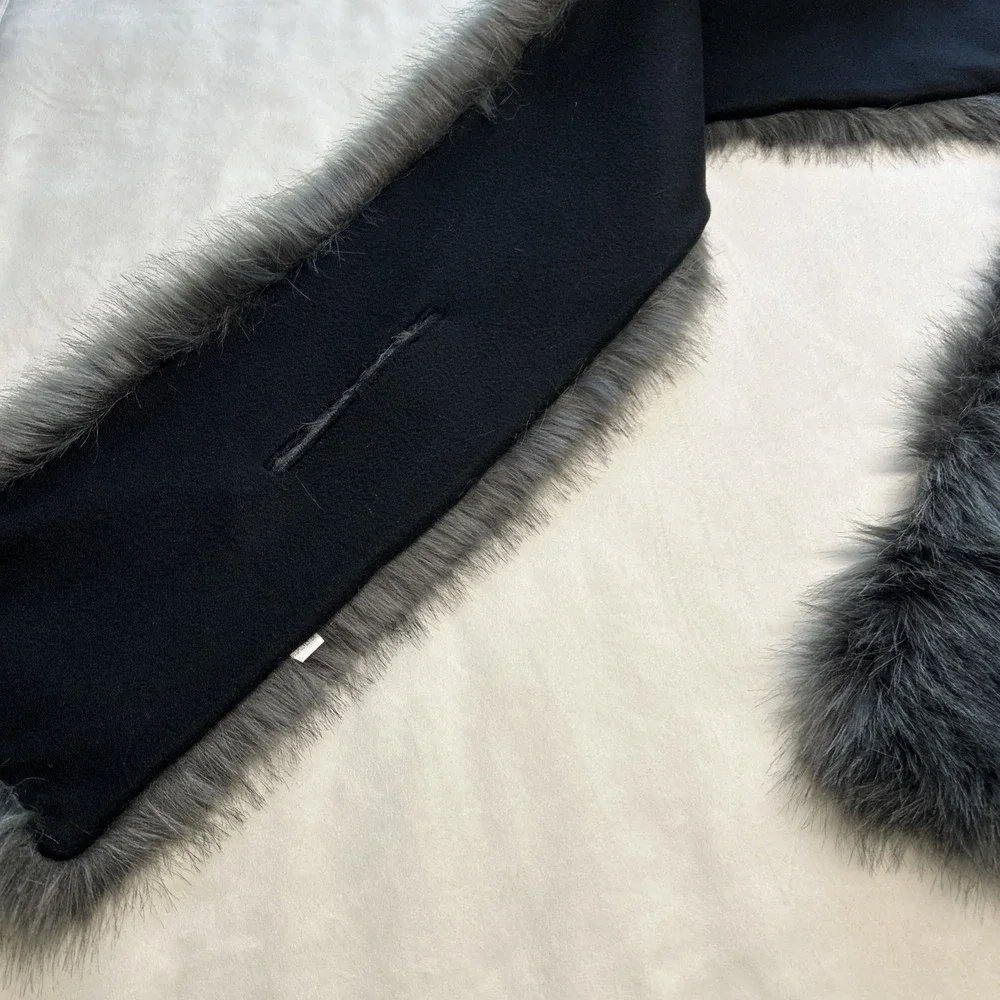 Caracilia Women's Gray Faux Fur Scarf Large Neck Warmer Wrap Winter Fashion Soft